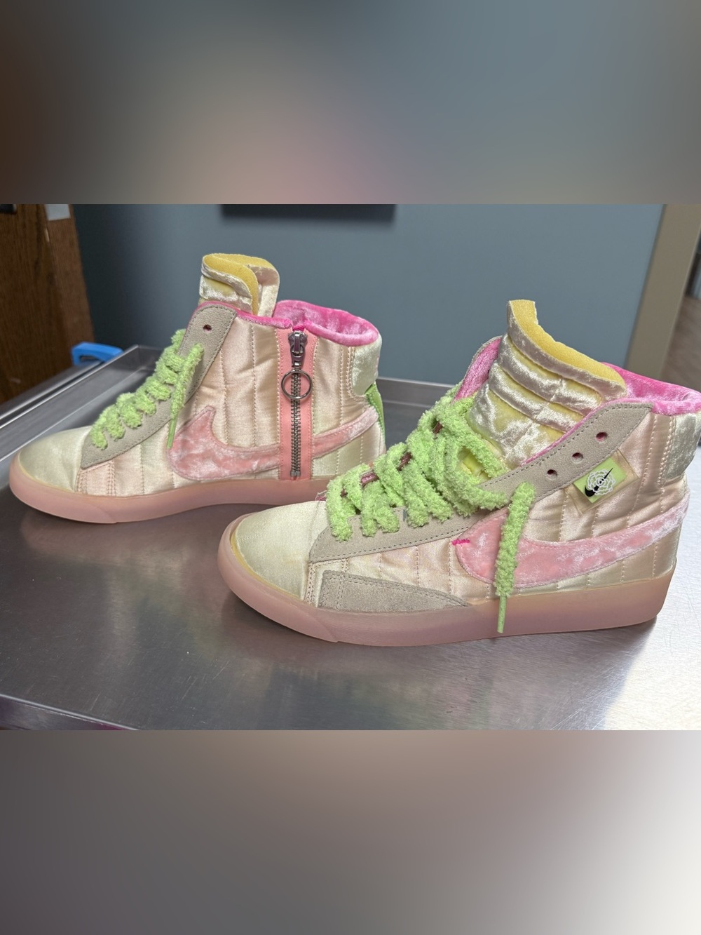 Nike Blazer Mid Rebel Spring Festival Sneakers Pink & Gold